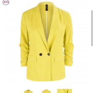 Beautiful bright yellow blazer by Marc Cain size n2 (36 or approx 5.5 or small)